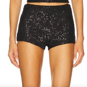 NEW Superdown Maja Short in Black Sequin Mini Booty Sorts Small S